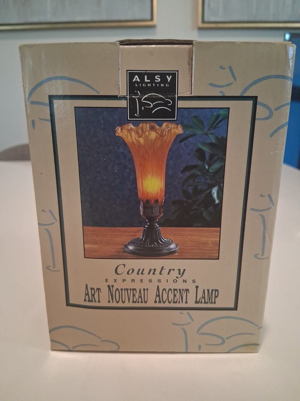Vintage 1995 Alsy Emess Art Nouveau Accent Lamp 9847AM New Old Stock - UPC...